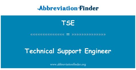 TSE - Technical Support Engineer AcronymFinder