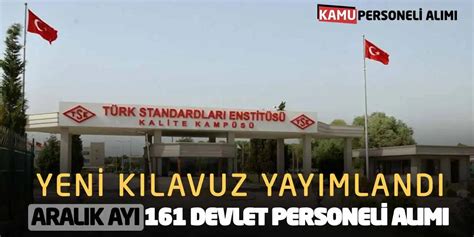 TSE Aralık Ayı 161 Devlet Personeli Alımı! Yeni Kılavuz Yayımlandı.