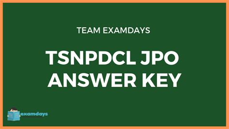 TSNPDCL JPO Previous Old Question Papers & Junior