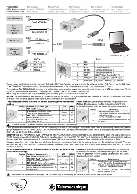 TSXCUSB485 Manualzz