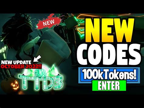 TTD 3 codes in Roblox Free tokens November 2022 