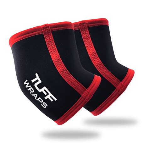 TUFF Elbow Sleeves 5mm Black/Red (pair) - TuffWraps.com