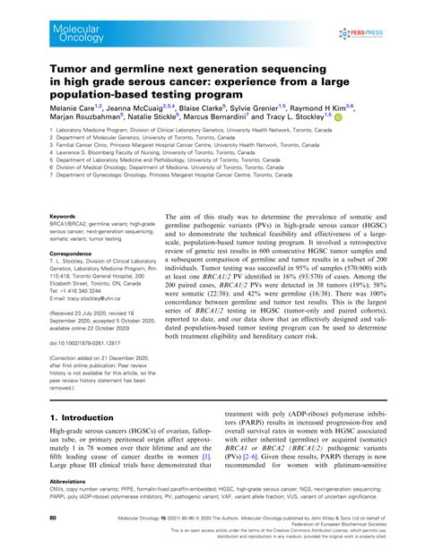 Tumor and germline testing with next generation sequencing in ... - muktibox.com