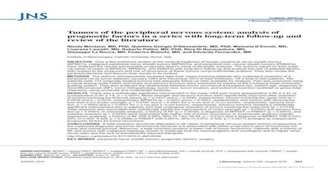 TUMORS OF THE SHEATHS OF THE NERVOUS SYSTEM