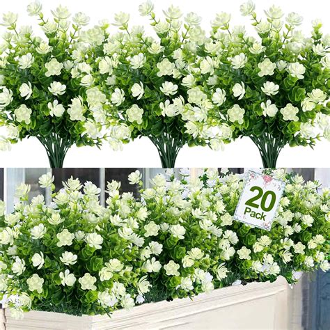 TURNMEON 20 Bundles Artificial Flowers for Outdoor …