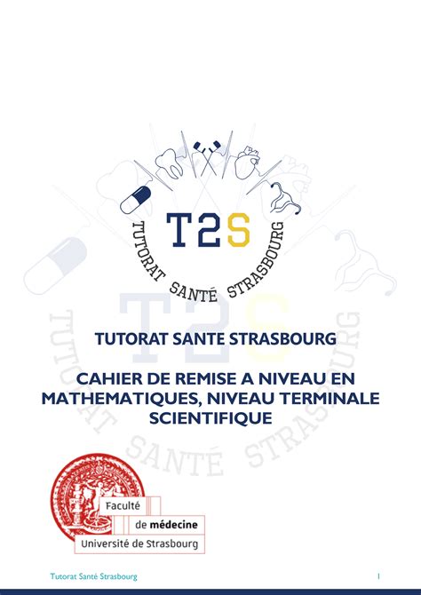 TUTORAT SANTE STRASBOURG CAHIER DE REMISE A NIVEAU EN …