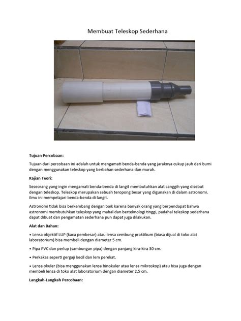 Tutorial Membuat Teleskop Sederhana - Info Astronomy - balustradellc