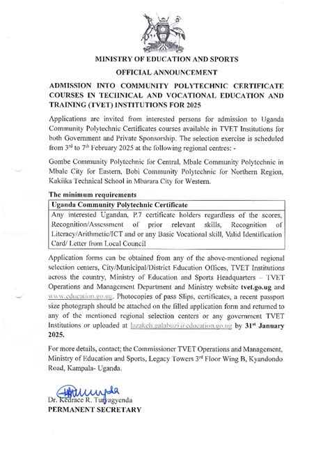 TVET Adverts and Circulars - Ministry of Education And … - balustradellc