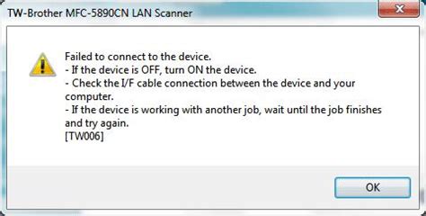 TW-Brother MFC-589CN LAN Scanner failed to …