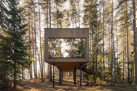Twelve forest houses in deep woodland from Dezeen's Pinterest - balustradellc