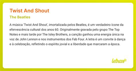 TWIST AND SHOUT (TRADUÇÃO) - The Beatles - LETRAS.MUS.BR