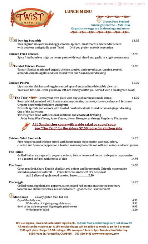 TWIST EATERY, Forestville - Menu, Prix & Restaurant Avis