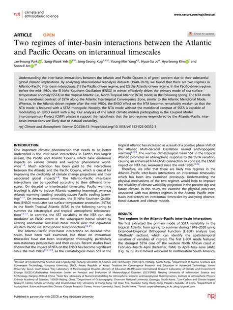 Two regimes of inter-basin interactions between the Atlantic and ... - raincitystudios.com
