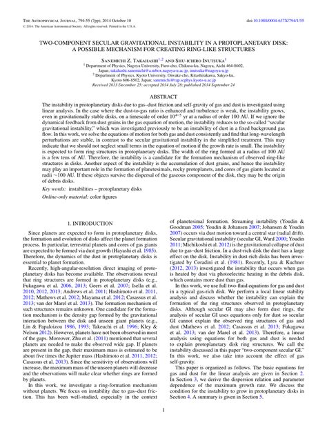 Two-Component Secular Gravitational Instability in a Protoplanetary ... - wintechmobiles.com