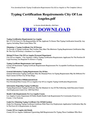 TYPING CERTIFICATION REQUIREMENTS - Los Angeles