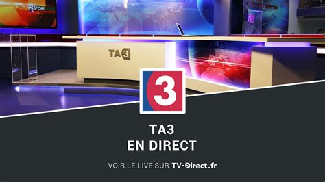 Ta3 - TA3 je jedinou spravodajskou televíziou na slovenskom mediálnom trhu. Oficiálne vysiela od 23. septembra 2001. Prvé mimoriadne vysielanie sa však uskutočnilo už 11. septembra 2001 pri ... 