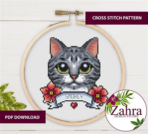 Tabby Cat Cross Stitch - Etsy