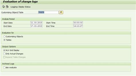 Table Change log SAP Community