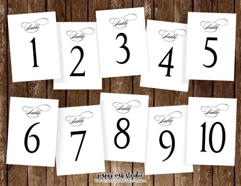 Table Number Template Free Printable