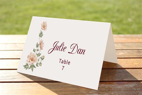 Table Place Cards Template