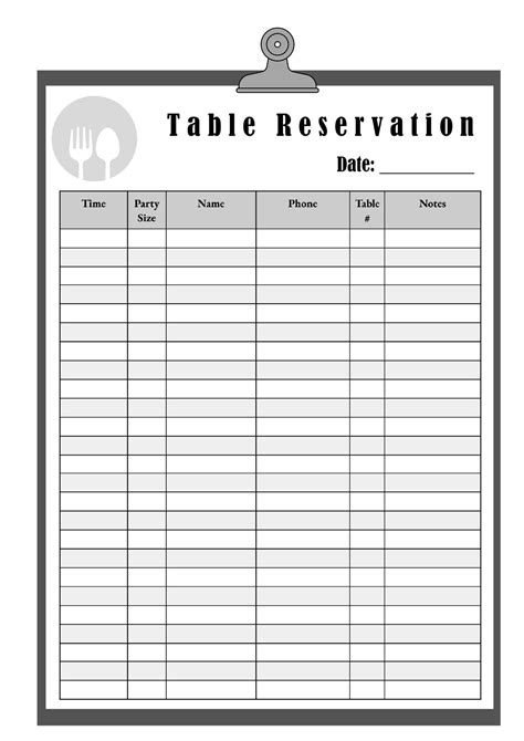 Table Reservations Template