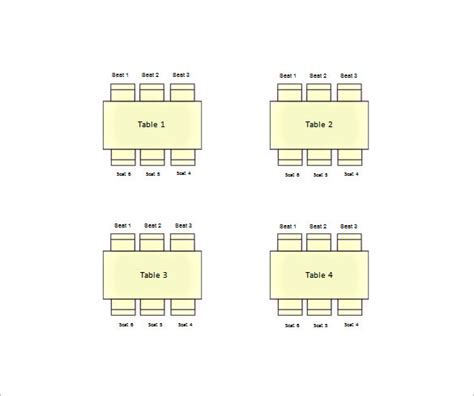 Table Seating Chart Template 14+ Free Sample, Example, Format
