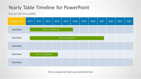 Table Timeline Template for PowerPoint SlideModel