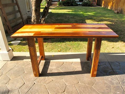 Table for wood. Salient Features Of Cherry Wood. Appearance: Reddish-Brown. Durability: Susceptible to dents and scratches with rough use. Hardness: 950 (Janka hardness) Density: 0.38-0.56 (10 3 Kg/M3) Workability: Easy to work with, glues well, and easily takes screws and nails. Cost: Moderately expensive to quite expensive. 