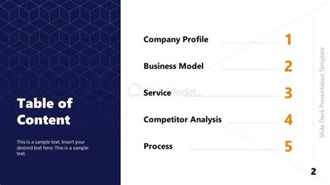 Table of Content Slides for PowerPoint SlideModel