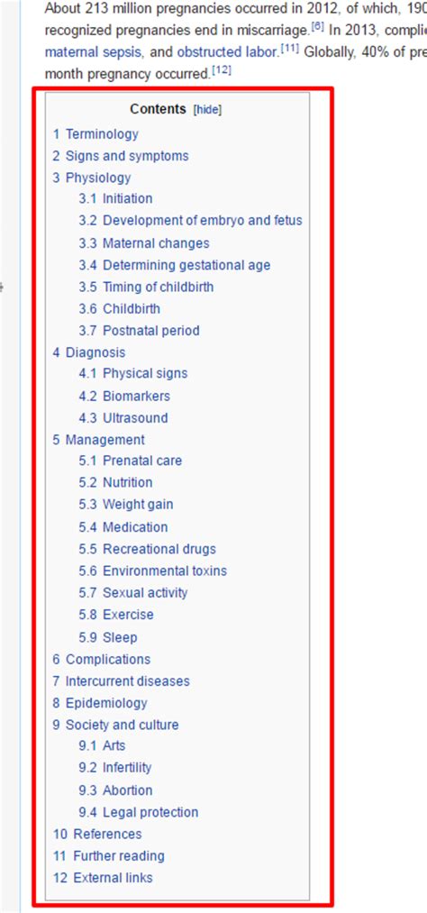 Table of Contents - Wiki