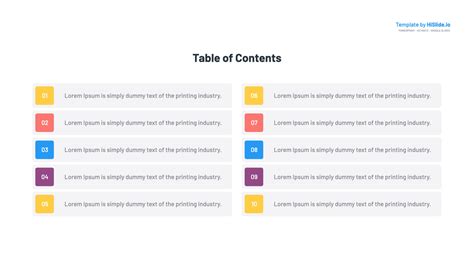 Table of Contents for PowerPoint and Google Slides