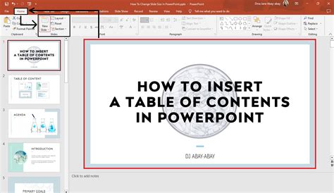 Table of Contents in PowerPoint How to Add Guide