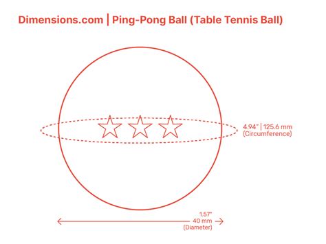 Table tennis ball diameter. 57&rdquo; (40 mm).  In the fast-paced spor...