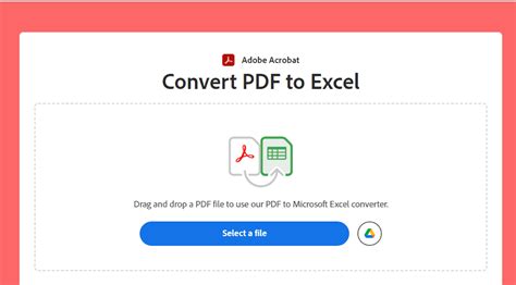 Table to excel converter.  Select your PDF, and Acrobat will automatically convert...