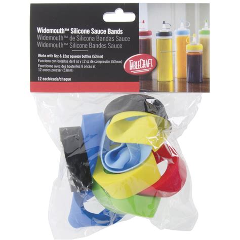 Tablecraft Silicone Squeeze Bottle Sauce Bands for 8, 12 Oz