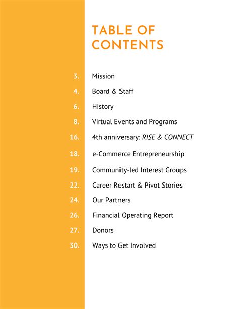 Tableofcontents - Annual report