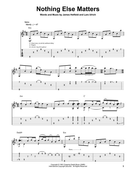 Tabs for nothing else matters by metallica. Nothing Else Matters Tab by Metallica - Jason Newsted - Backing Vocals - Clarinet | Songsterr Tabs with Rhythm. Revised on: 2/10/2024. Metallica. Get Plus for … 