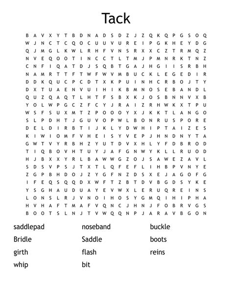 Tack Word Search WordMint