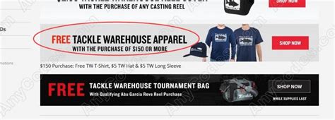 Looking for Tackle Warehouse 20% Off Sale? Get Promo Codes for saving your money. Thousands of Coupons to choose from. Receive extra 10% OFF Coupon Codes on your orders October 2023. .