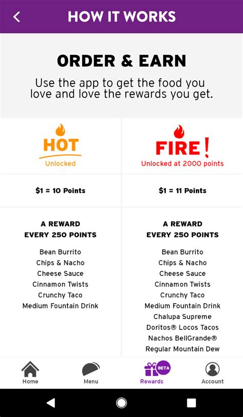 Taco bell reward levels. App: Go to “My Account” and tap on the “Sign Out” button at the bottom of the page. Tacobell.com (on desktop): Click on your account name at the top right of the page, and then hit “log out” in the upper right corner. Tacobell.com (mobile web): Tap on the Menu button in the top left of your screen, then tap “Log Out” at the top ... 