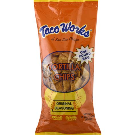 Taco works chips. 11oz Hot Nacho $ 31.00 This product ships by the case only. Twelve 11oz bags of Taco Works Tortilla Chips with our Hot Nacho seasoning. Contains: corn, oil (coconut oil and/or corn oil and/or cottonseed oil), seasoning (salt, spices, nonfat dry milk, corn flour, romano, cheddar and parmesan cheese blend (pasteurized milk, cheese culture, salt, enzymes) … 