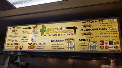 Tacos el rancho. Tacos El Rancho is well known for its great service and friendly staff, that is always ready to help you. Delicious meals at adequate prices are provided here. Most of the time, this place provides you with the cozy atmosphere. … 