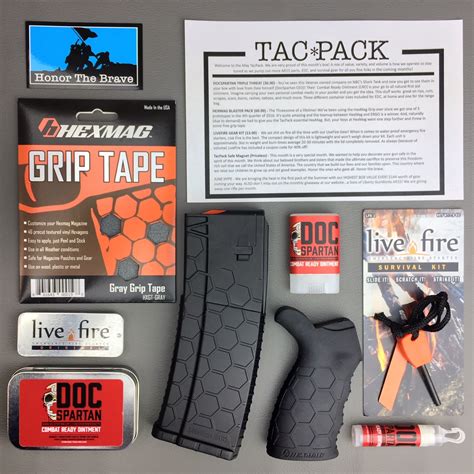 Tacpack - TacPack is a monthly tactical subscription box for people who like guns, tactical gear, EDC essentials, AR-15s and survival gear. Get Yours today! Join our email list for access to exclusive giveaways