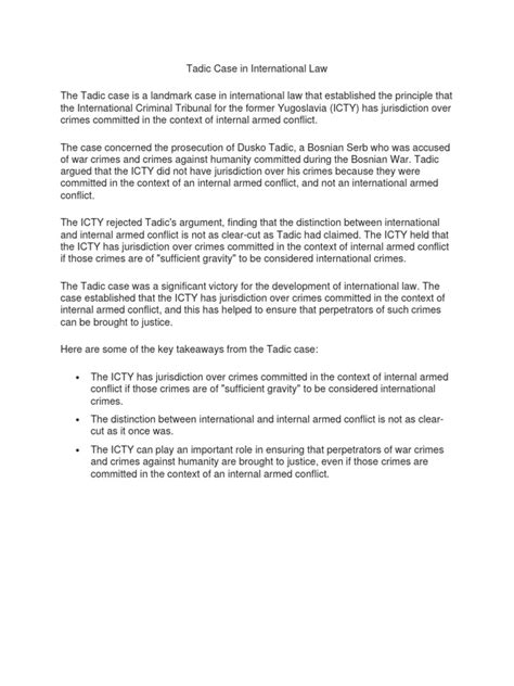 Tadic case non international armed conflict.  This may be the case, for example, when the h...