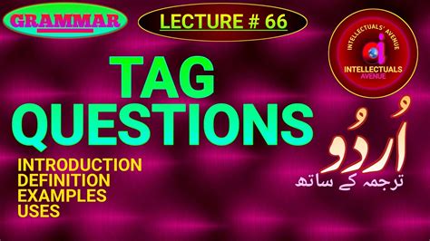 Tag Questions Meaning In Urdu
