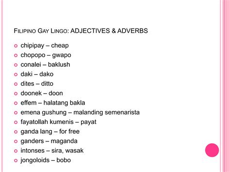 Tagalog Gay Dictionary