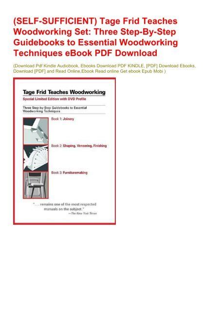 Tage frid teaches woodworking set three step by step guidebooks to essential woodworking technique. - Das unsichtbare meisterwerk. sonderausgabe. die modernen mythen der kunst..