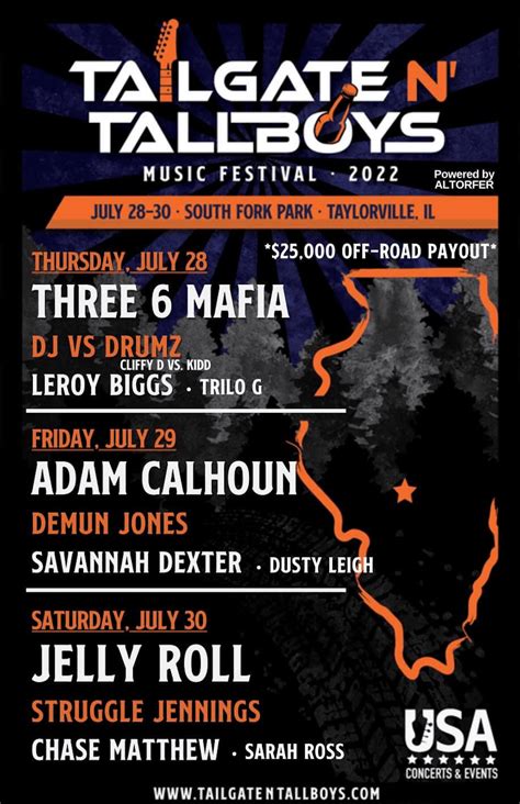 Tailgates and tallboys. Jun 15, 2023 · The Tailgate N' Tallboys music festival is playing its second year in McLean County with over 20 artists ranging from country to rock 'n' roll. The event moved from Peoria to the Interstate Center ... 