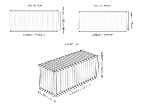 Taille d'un conteneur en m2