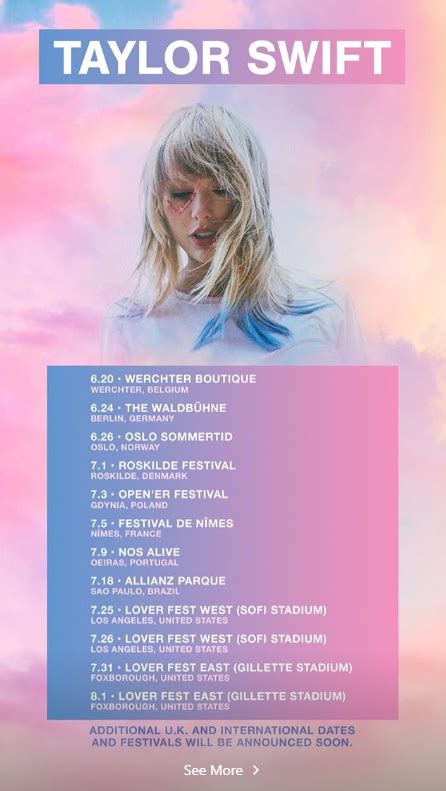 Important Event Info: Please review the date and time of your purchased performance and arrive early to ensure entry prior to the start of the show. Once you have entered, there will be an opportunity to purchase official Taylor Swift | The Eras Tour Collection merchandise at multiple locations throughout the building.. 